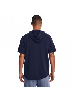 Męska bluza dresowa nierozpinana z krótkim rękawem Under Armour UA Rival Terry LC SS HD - granatowa ze sklepu Sportstylestory.com w kategorii Bluzy męskie - zdjęcie 170410574