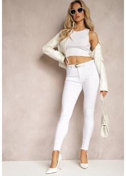 Białe Jeansy Skinny z Lekko Postrzępionymi Nogawkami Griana ze sklepu Renee odzież w kategorii Jeansy damskie - zdjęcie 170412560