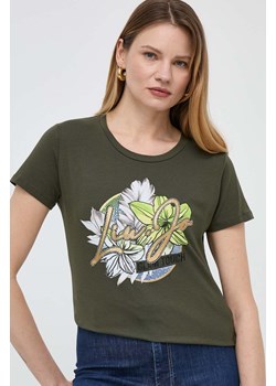 Liu Jo t-shirt damski kolor zielony ze sklepu ANSWEAR.com w kategorii Bluzki damskie - zdjęcie 170412814