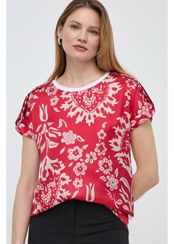 Liu Jo t-shirt damski kolor czerwony ze sklepu ANSWEAR.com w kategorii Bluzki damskie - zdjęcie 170412840