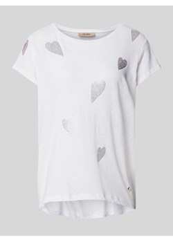 T-shirt z obszyciem kamieniami stras model ‘LAURA’ ze sklepu Peek&Cloppenburg  w kategorii Bluzki damskie - zdjęcie 170413624