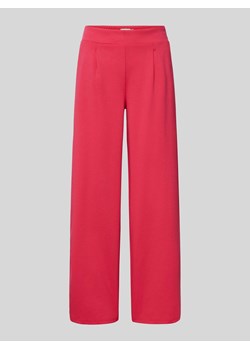 Spodnie materiałowe z szeroką nogawką i zakładkami w pasie model ‘KATE’ ze sklepu Peek&Cloppenburg  w kategorii Spodnie damskie - zdjęcie 170413854