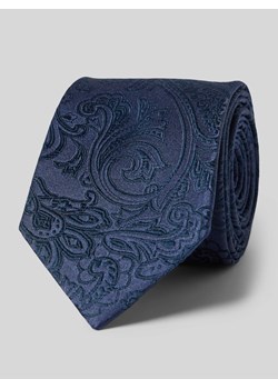 Krawat jedwabny z wyhaftowanym motywem ze sklepu Peek&Cloppenburg  w kategorii Krawaty - zdjęcie 170414100