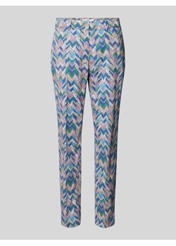 Spodnie o kroju slim fit z graficznym wzorem model ‘MARON’ ze sklepu Peek&Cloppenburg  w kategorii Spodnie damskie - zdjęcie 170414212