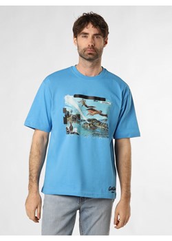 Carlo Colucci Koszulka męska Mężczyźni Bawełna niebieski nadruk ze sklepu vangraaf w kategorii T-shirty męskie - zdjęcie 170415674
