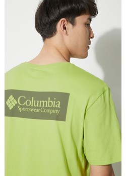 Columbia t-shirt bawełniany North Cascades kolor zielony z nadrukiem ze sklepu ANSWEAR.com w kategorii T-shirty męskie - zdjęcie 170415834
