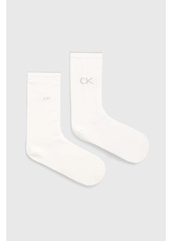 Calvin Klein skarpetki 2-pack damskie kolor biały ze sklepu ANSWEAR.com w kategorii Skarpetki damskie - zdjęcie 170427170