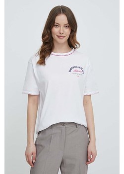 Emporio Armani t-shirt bawełniany damski kolor biały 3D2T8E 2JIDZ ze sklepu ANSWEAR.com w kategorii Bluzki damskie - zdjęcie 170427431