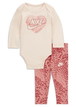 Dwuczęściowy zestaw dla niemowląt Nike Animal Print Bodysuit and Leggings Set - Różowy ze sklepu Nike poland w kategorii Komplety niemowlęce - zdjęcie 170429482