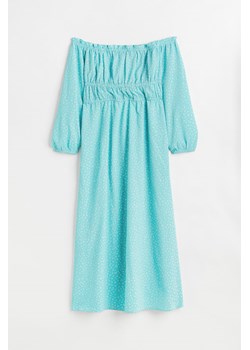 H & M - H & M+ Sukienka z krepy z odkrytymi ramionami - Turkusowy ze sklepu H&M w kategorii Sukienki - zdjęcie 170430163