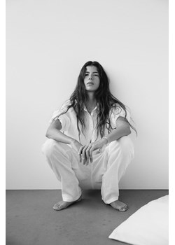 H & M - Piżama ze spranego lnu - Biały ze sklepu H&M w kategorii Piżamy damskie - zdjęcie 170430204