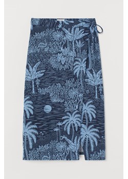 H & M - Kopertowa spódnica z lnem - Niebieski ze sklepu H&M w kategorii Spódnice - zdjęcie 170430290
