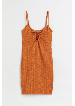 H & M - Sukienka bodycon z dżerseju w prążki - Pomarańczowy ze sklepu H&M w kategorii Sukienki - zdjęcie 170430430