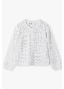 Biały ażurowy sweter dla dziewczynki - Lincoln&Sharks ze sklepu 5.10.15 w kategorii Swetry dziewczęce - zdjęcie 170431162