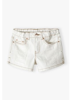 Beżowe szorty jeansowe dla dziewczynki ze sklepu 5.10.15 w kategorii Spodenki dziewczęce - zdjęcie 170431182