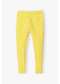 Żółte legginsy dla dziewczynki w drobne kwiaty ze sklepu 5.10.15 w kategorii Spodnie dziewczęce - zdjęcie 170431194