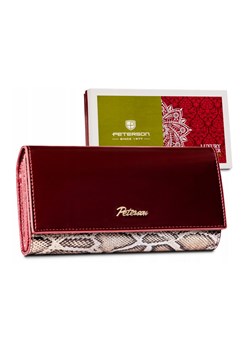 Lakierowany portfel na karty z wężowym wzorem - Peterson ze sklepu 5.10.15 w kategorii Portfele damskie - zdjęcie 170431204