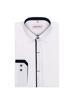 Koszula biała z krytą plisą- długi rękaw ze sklepu 5.10.15 w kategorii Koszule chłopięce - zdjęcie 170431362