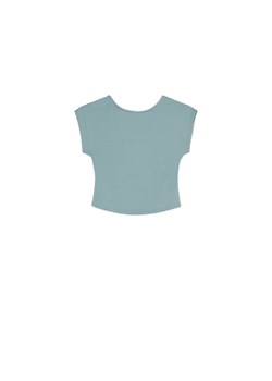 Cropp - Zielona koszulka z dekoltem na plecach - niebieski ze sklepu Cropp w kategorii Bluzki damskie - zdjęcie 170437324