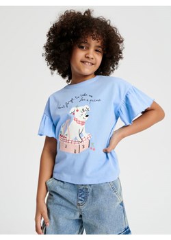 Sinsay - Koszulka z nadrukiem - błękitny ze sklepu Sinsay w kategorii Bluzki dziewczęce - zdjęcie 170439061