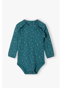 Zielone body niemowlęce z długim rękawem z ozdobnymi falbankami ze sklepu 5.10.15 w kategorii Body niemowlęce - zdjęcie 170442633