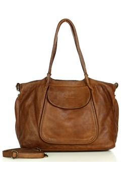 MARCO MAZZINI Torebka skórzana shopper bag ispirato dalla natura brąz ze sklepu Verostilo w kategorii Torby Shopper bag - zdjęcie 170442792