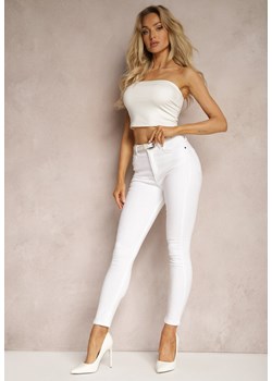 Białe Dopasowane Jeansy Skinny z Bawełny Anevi ze sklepu Renee odzież w kategorii Jeansy damskie - zdjęcie 170444380