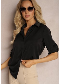 Czarna Koszula o Klasycznym Fasonie w Delikatny Geometryczny Print Jalianes ze sklepu Renee odzież w kategorii Koszule damskie - zdjęcie 170444520