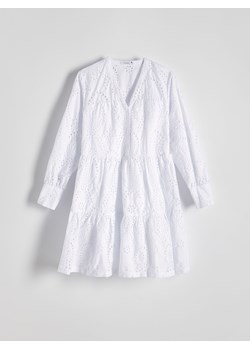 Reserved - Ażurowa sukienka mini - biały ze sklepu Reserved w kategorii Sukienki - zdjęcie 170447101