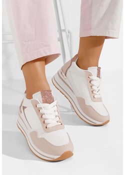 Różowe sneakersy damskie na koturnie Bienna ze sklepu Zapatos w kategorii Buty sportowe damskie - zdjęcie 170447652