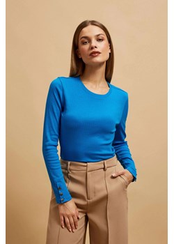 Prążkowana bluzka lazurowa ze sklepu Moodo.pl w kategorii Bluzki damskie - zdjęcie 170453324