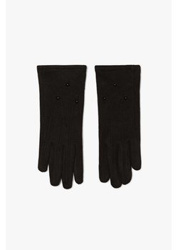 Gładkie rękawiczki z koralikami czarne ze sklepu Moodo.pl w kategorii Rękawiczki damskie - zdjęcie 170453790
