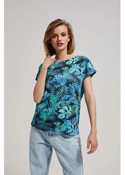 T-shirt z tropikalnym wzorem ze sklepu Moodo.pl w kategorii Bluzki damskie - zdjęcie 170454324