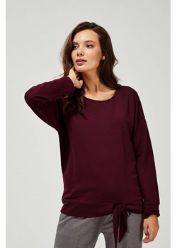 Bluza z wiązaniem w kolorze burgund ze sklepu Moodo.pl w kategorii Bluzy damskie - zdjęcie 170456051