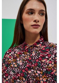 Koszula ze wzorem kwiatów i długimi rękawami czarna ze sklepu Moodo.pl w kategorii Koszule damskie - zdjęcie 170456671