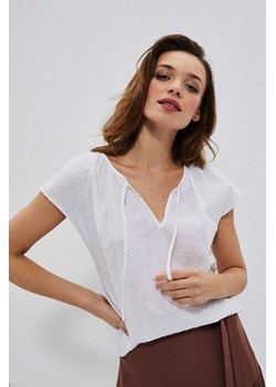 Bawełniana bluzka koszulowa biała ze sklepu Moodo.pl w kategorii Bluzki damskie - zdjęcie 170456892