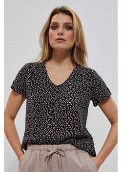 Bluzka koszulowa we wzory czarna ze sklepu Moodo.pl w kategorii Bluzki damskie - zdjęcie 170457363