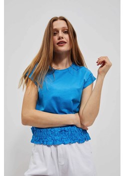 Gładka bluzka lazurowa ze sklepu Moodo.pl w kategorii Bluzki damskie - zdjęcie 170458271