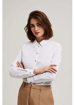 Gładka koszula z ozdobnymi guzikami biała ze sklepu Moodo.pl w kategorii Koszule damskie - zdjęcie 170458531