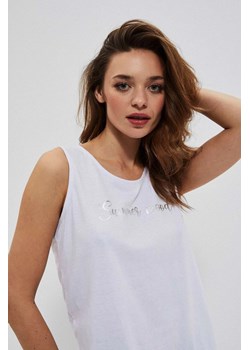 Koszulka z metalicznym nadrukiem biała ze sklepu Moodo.pl w kategorii Bluzki damskie - zdjęcie 170458960