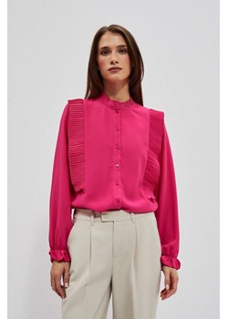 Koszula z plisowaniem różowa ze sklepu Moodo.pl w kategorii Koszule damskie - zdjęcie 170459812