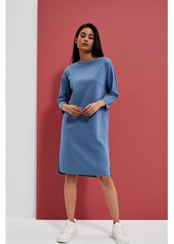 Prosta sukienka ciemnoniebieski ze sklepu Moodo.pl w kategorii Sukienki - zdjęcie 170460281