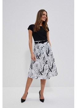 Wzorzysta spódnica czarno-biała ze sklepu Moodo.pl w kategorii Spódnice - zdjęcie 170461054