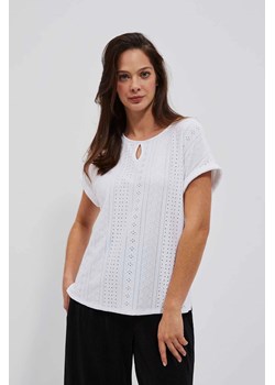 Ażurowa bluzka biała ze sklepu Moodo.pl w kategorii Bluzki damskie - zdjęcie 170461792