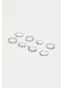 Eleganckie pierścionki w kolorze srebrnym - zestaw 3 sztuk ze sklepu Moodo.pl w kategorii Bransolety - zdjęcie 170462990