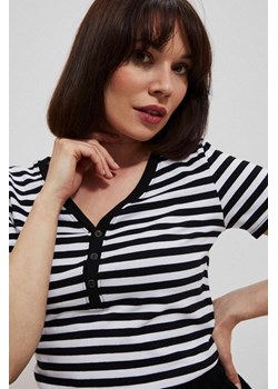 Bawełniana bluzka w paski czarna ze sklepu Moodo.pl w kategorii Bluzki damskie - zdjęcie 170463032