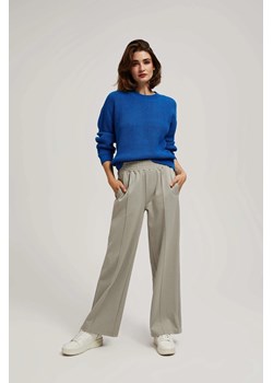 Spodnie w kant z szerokimi nogawkami brązowe ze sklepu Moodo.pl w kategorii Spodnie damskie - zdjęcie 170463651