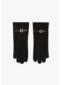 Rękawiczki z ozdobnym paskiem czarne ze sklepu Moodo.pl w kategorii Rękawiczki damskie - zdjęcie 170464621