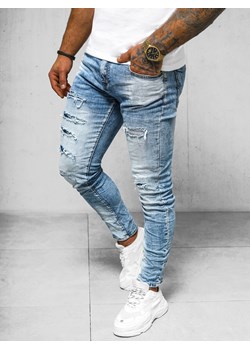 Spodnie jeansowe męskie niebieskie OZONEE O/BC1165 ze sklepu ozonee.pl w kategorii Jeansy męskie - zdjęcie 170465603