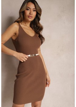 Brązowa Sukienka Midises ze sklepu Renee odzież w kategorii Sukienki - zdjęcie 170466151